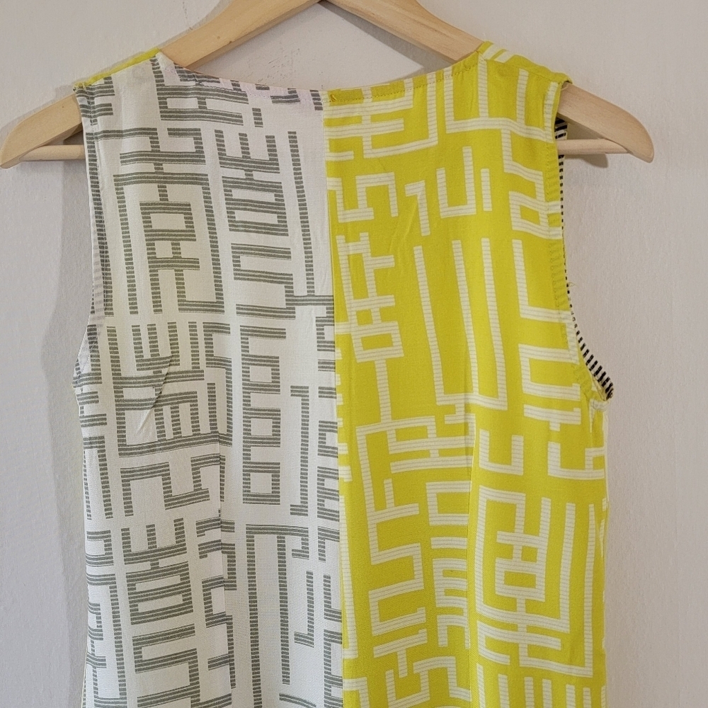 W Woman Primted Straight Kurta Sz 10 Yellow White Birdies Indian Pakistan Tunic - Picture 6 of 12